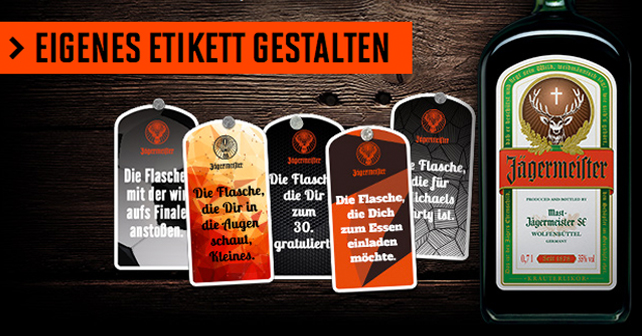 Jagermeister Gestalte Dein Eigenes Etikett Spirituose Krauterlikor Kampagne