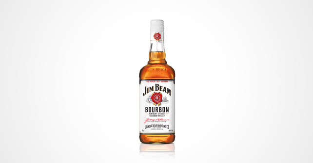 Jim Beam 1968 Jim Beam Kentucky Gerade Bourbon Whisky Flasche Weihnachten Schleife Ad 