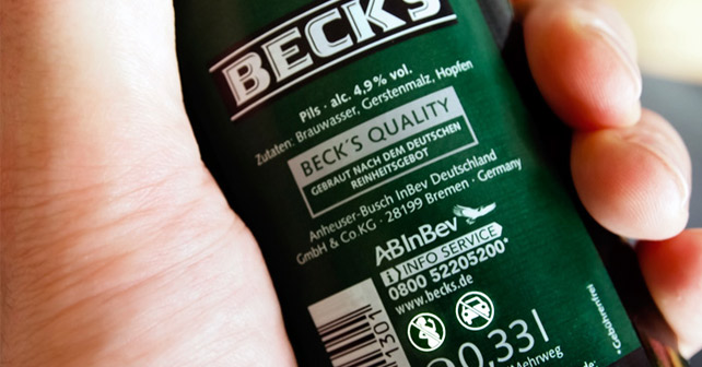 Beck's Flasche Piktogramme