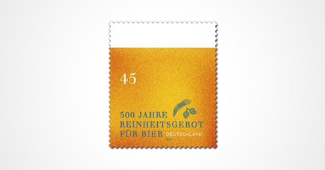 Sonderbriefmarke Jubiläum Reinheitsgebot