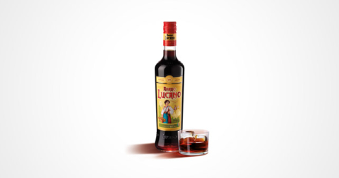 Amaro Lucano Flasche mit Glas