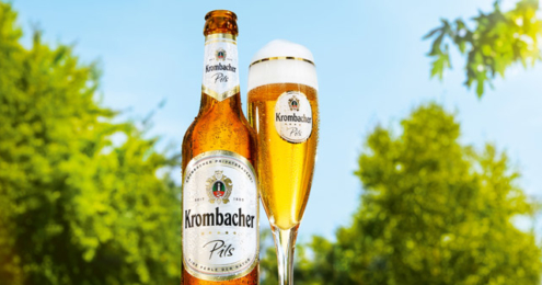 Krombacher Pils Flasche Glas