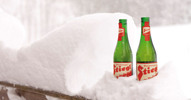 Stiegl Bier Schnee