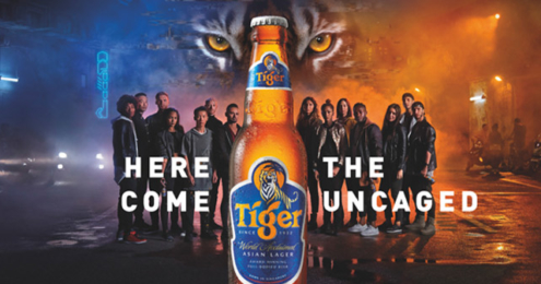 The uncaged Tiger Beer