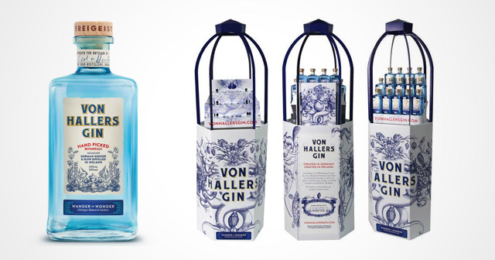 VON HALLERS GIN Flasche POS-Display