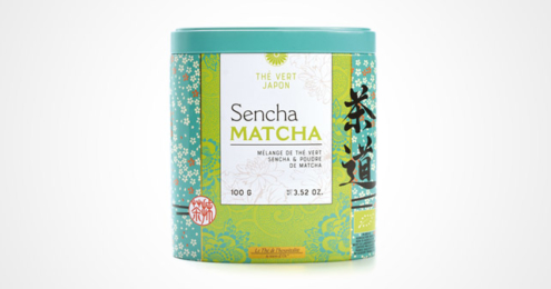 Bio Matcha Sencha Tee in farbenfroher Dose von terre d'Oc