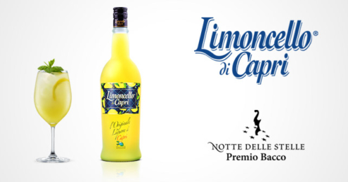 Limoncello Di Capri Flasche und Glas