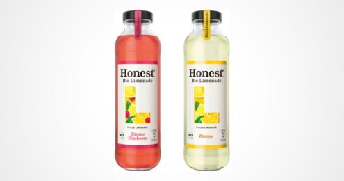 Honest bio limonade zitrone und zitrone himbeere Flaschen