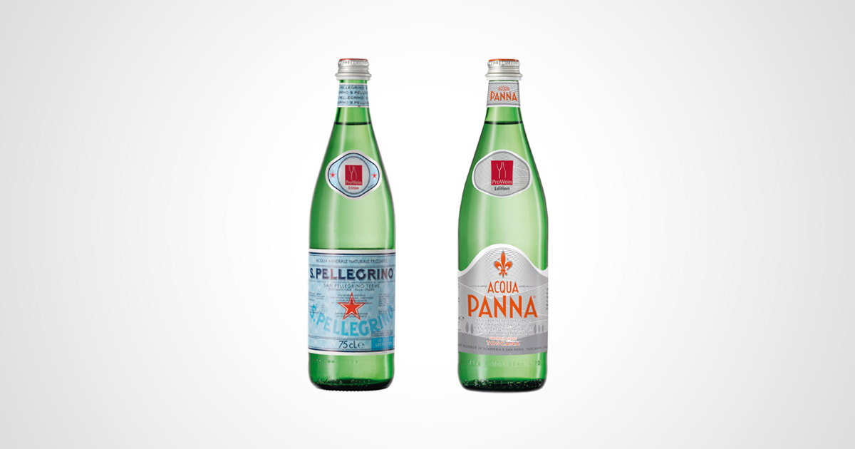 S.Pellegrino und Acqua Panna Flaschen