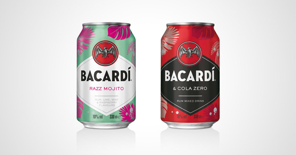 Bacardi RTD Razz Mojito und Cola Zero