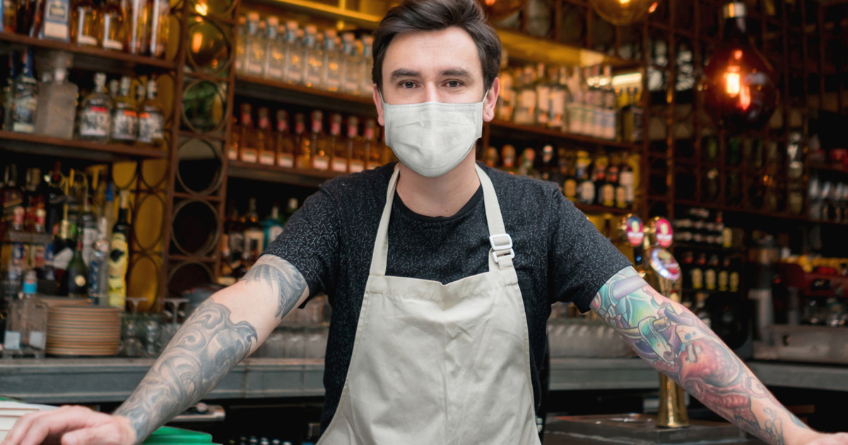 barkeeper mit maske