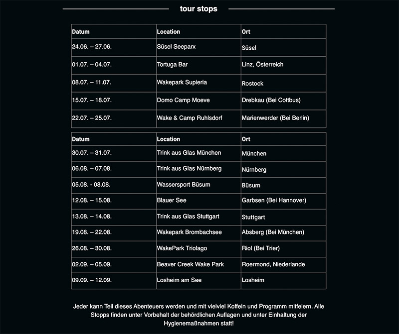 fritz tour stopps