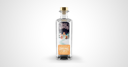 Winter Wonderland Christmas Gin Flasche