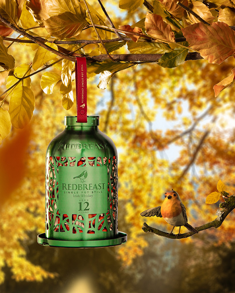 redbreast whiskey birdfeeder